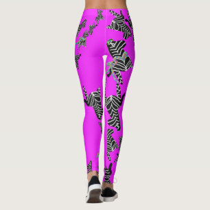 Moderne wilde paarse zebra leggings
