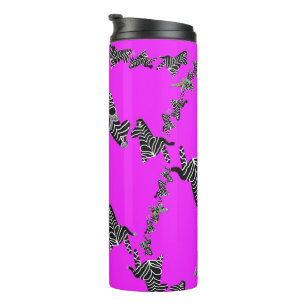 Moderne wilde paarse zebra thermosbeker