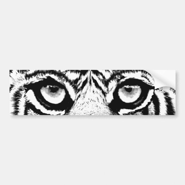 Moderne Wilde Tijger Bumpersticker (Voorkant)