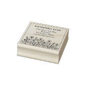Moderne Wildflower Aangepaste Naam Retouradres Rubberstempel (Stempel)