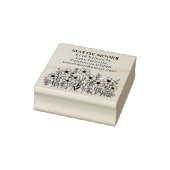 Moderne Wildflower Aangepaste Naam Retouradres Rubberstempel (Stempel)