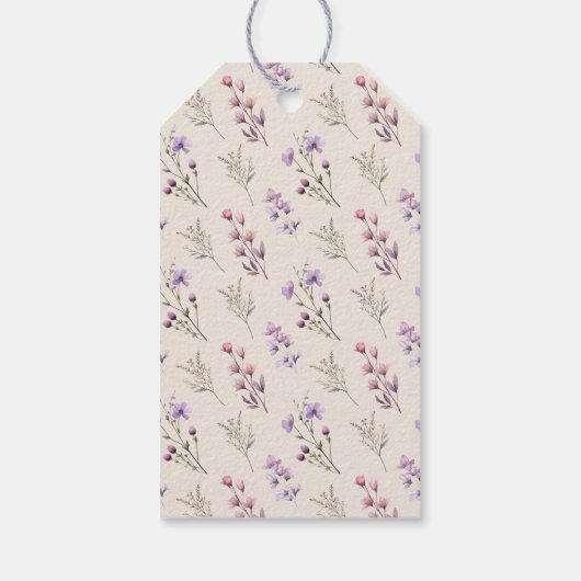 Moderne Wildflower Beige bruiloft Dank u Cadeau La Cadeaulabel (Achterkant)