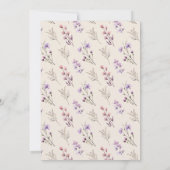 Moderne Wildflower Beige Klassieke Foto Bruiloft Kaart (Achterkant)