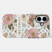 Moderne Wildflower Botanische Bloemen Grijs Monogr Case-Mate iPhone Case (Achterkant (horizontaal))