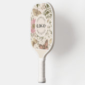 Moderne Wildflower Botanische Bloemen Monogram Log Pickleball Paddle (Links)