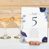 Moderne Wildflower Bruiloft Tafel Nummer Grafiek