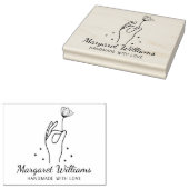 Moderne Wildflower Custom Handmade Large Rubberstempel (Gestempeld)