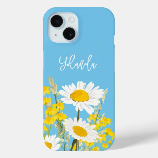 Moderne Wildflower Custom Monogram Case-Mate iPhone Case (Achterkant)