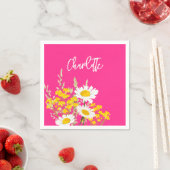 Moderne Wildflower Custom Monogram Servet (Insitu)