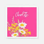Moderne Wildflower Custom Monogram Servet (Voorkant)