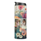 Moderne Wildflower Fotocollage – Beste Mam Gift Thermosbeker (Geroteerd rechts)
