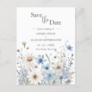 Moderne Wildflower Wedding Save the Date Briefkaart