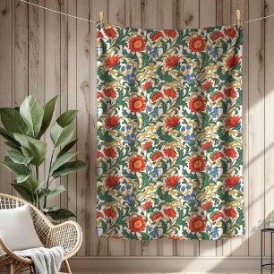 Moderne William Morris stijl rijke botanische moti Fleece Deken