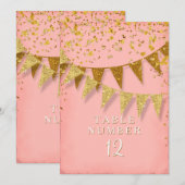 Moderne wimpel met glinsterende vallende confetti kaart (Voorkant / Achterkant)