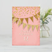 Moderne wimpel met glittersneeuw neervallende conf kaart (Staand voorkant)