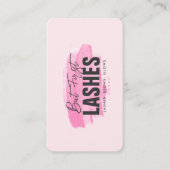 Moderne wimpers make-up artiest monogram roze visitekaartje (Voorkant)