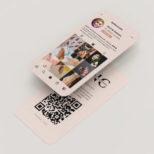 Moderne wimpers make-up artiest perzik roze Instag Visitekaartje