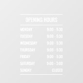 Moderne winkel Openingstijden Ruitfolie Raamsticker (Vel)