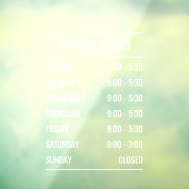 Moderne winkel Openingstijden Ruitfolie Raamsticker (Vel 3)