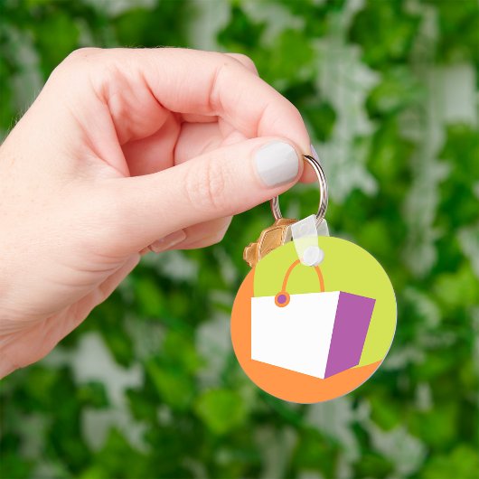 Moderne Winkel Tas Icoon Minimalistische Detailhan Sleutelhanger