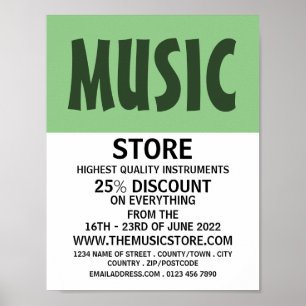 Moderne winkel voor muziekinstrumenten poster