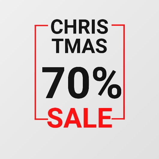 Moderne Winkelraam Kerst Sale Raamsticker (Vel)