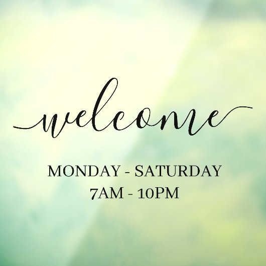 Moderne Winkelraam Welkom Raamsticker (Vel 3)