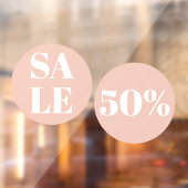 Moderne Winkelruit Sale Pastel Roze Raamsticker (Vel 2)