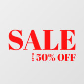 Moderne winkelruitverkoping Off Window Cling Raamsticker (Vel)