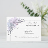 Moderne Winter Bloemige Uitnodiging (Staand voorkant)