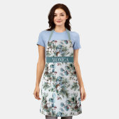 Moderne Winter Cotton Pine Bloempatroon Monogram Schort (Gedragen)