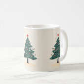 Moderne Winter Evergreen Kerstboom koffie mok (Voorkant rechts)