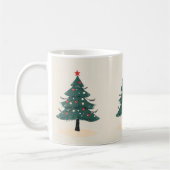 Moderne Winter Evergreen Kerstboom koffie mok (Links)