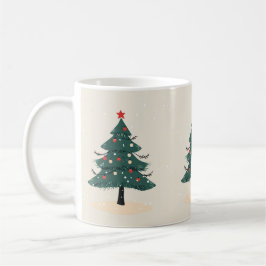Moderne Winter Evergreen Kerstboom koffie mok
