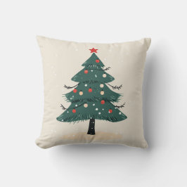 Moderne Winter Evergreen Kerstboom kussen