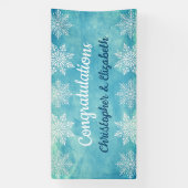 Moderne Winter Felicitaties Bruiloft Spandoek (Verticaal)