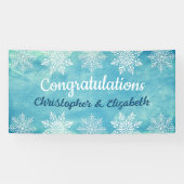 Moderne Winter Felicitaties Bruiloft Spandoek (Horizontaal)