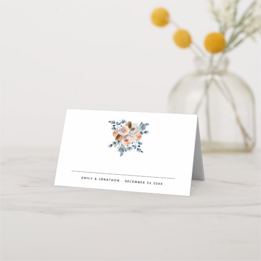 Moderne winter Florals Datum huwelijk auto (Voorkant)