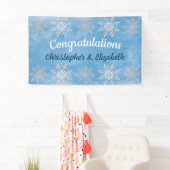 Moderne winter gefeliciteerd Verloving bruiloft Spandoek (Insitu)
