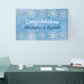 Moderne winter gefeliciteerd Verloving bruiloft Spandoek (Beurs)
