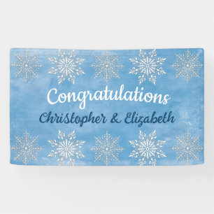 Moderne winter gefeliciteerd Verloving bruiloft Spandoek
