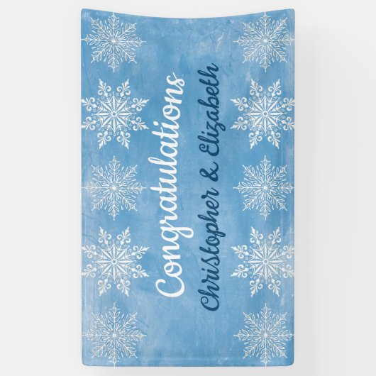 Moderne winter gefeliciteerd Verloving bruiloft Spandoek (Verticaal)