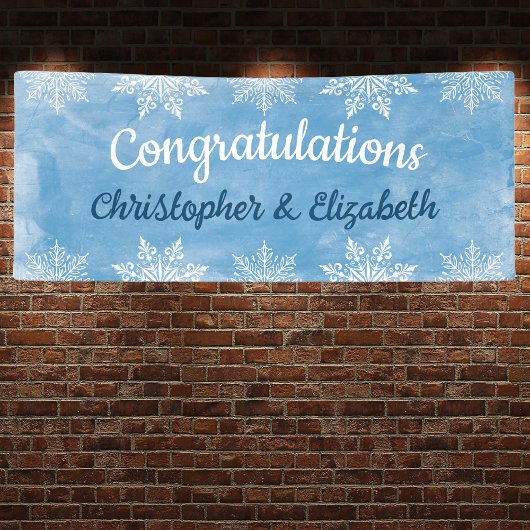 Moderne winter gefeliciteerd Verloving bruiloft Spandoek