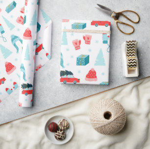Moderne winter kerst   FEESTDAGEN Cadeaupapier