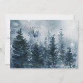 Moderne Winter Onederland Woodland Forest Verjaard Kaart (Achterkant)