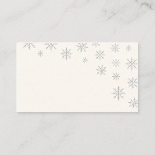 Moderne Winter Sneeuwvlok boeken voor Baby shower Informatiekaartje (Achterkant)