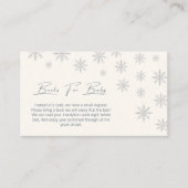 Moderne Winter Sneeuwvlok boeken voor Baby shower Informatiekaartje (Voorkant)