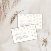 Moderne Winter Sneeuwvlok boeken voor Baby shower Informatiekaartje