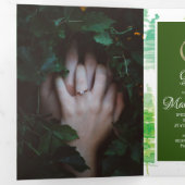 Moderne Winter Waterverf Dennenbomen Trouwfeest Drieluik Uitnodiging (Binnenzijde eerst)