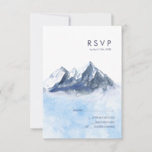 Moderne Winterberg Patroon Bruiloft RSVP Kaartje